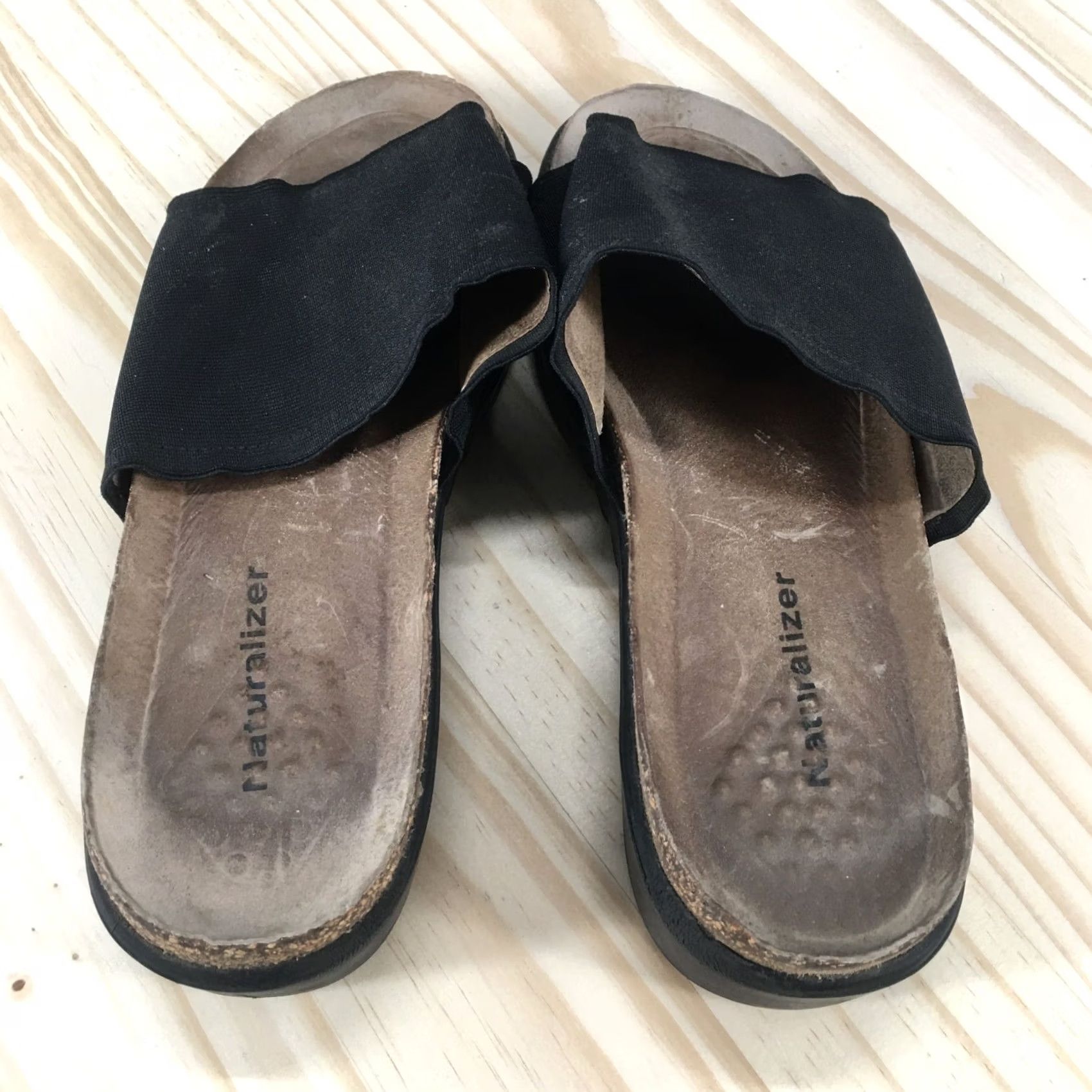 Naturalizer Naturalizer Sandals Women Slip On Black Wedge Open Toe Casual 9.5 Flat Heel Slide Shoes Size US 10 / IT 40 - 6 Thumbnail