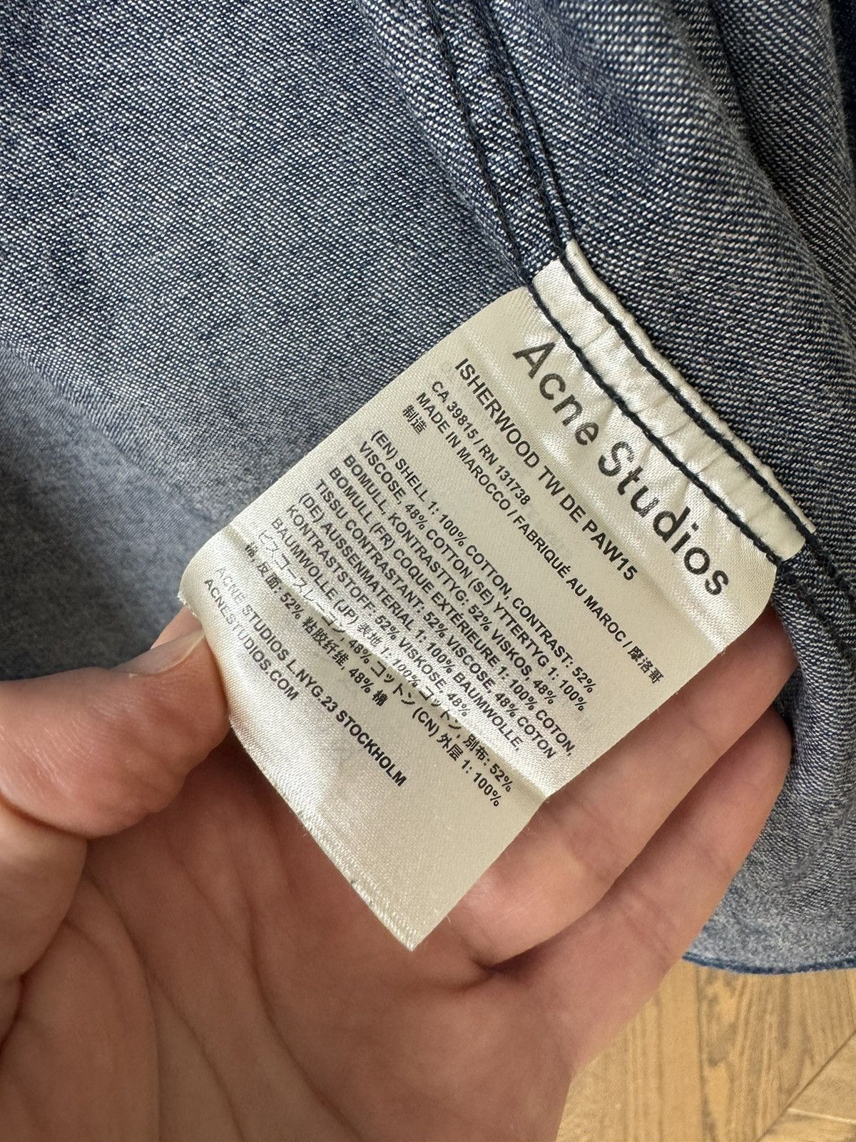 Acne Studios [46] Isherwood Twill Denim Shirt in Indigo (AW15) Size US S / EU 44-46 / 1 - 8 Thumbnail