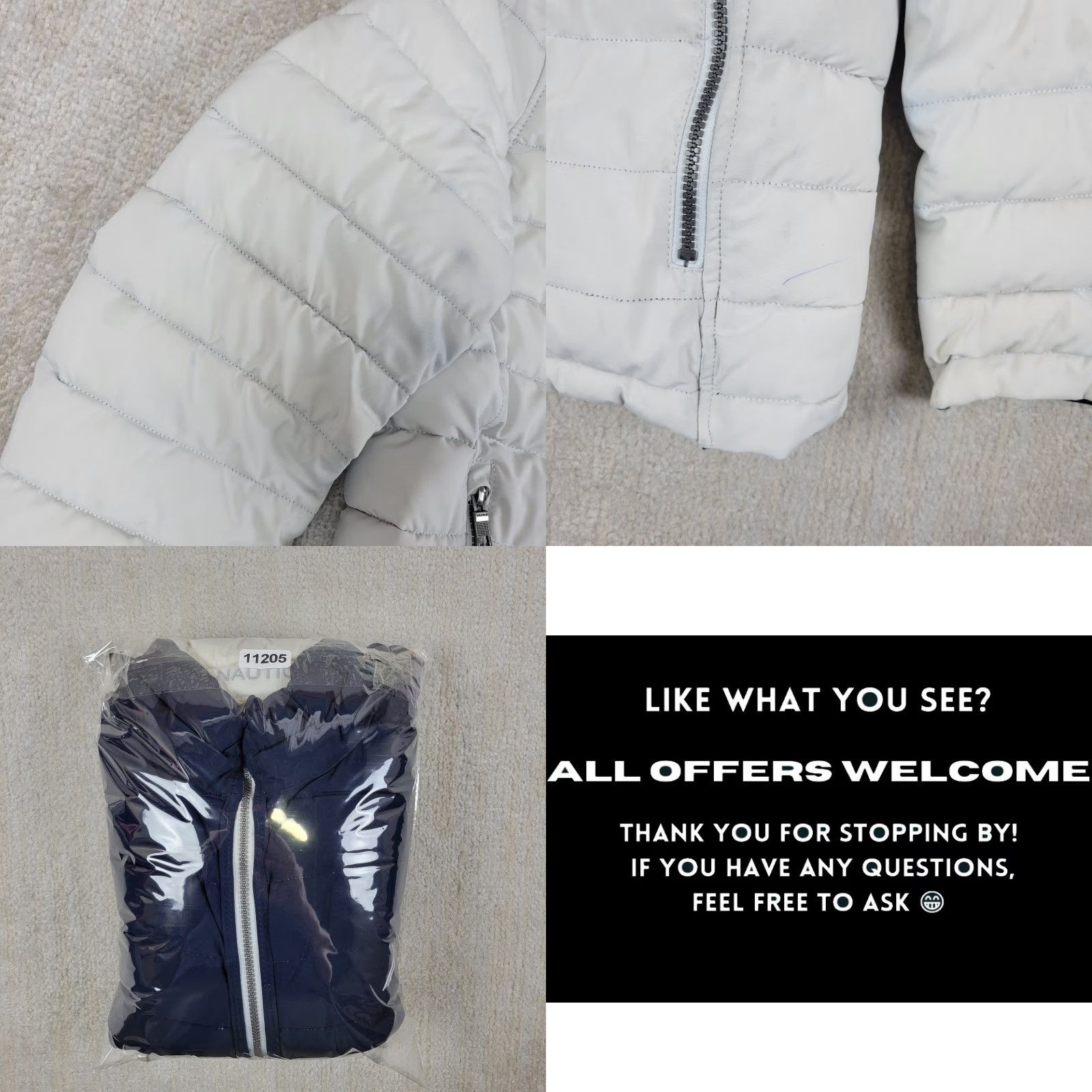 Nautica Nautica Reversible Puffer Jacket Mens L Multicolor Zip Full Lightweight Quilted Winter Fall Size US L / EU 52-54 / 3 - 9 Thumbnail