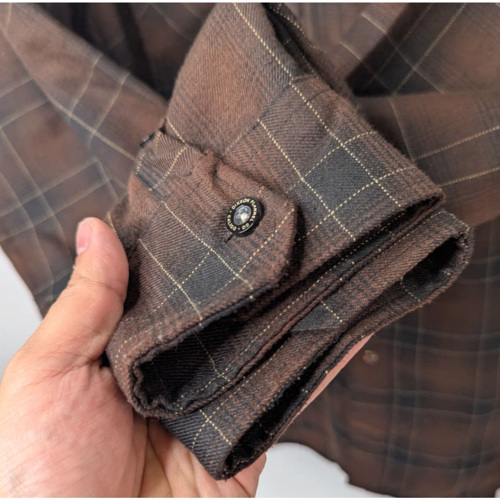 Vintage Dixxon Flannel Shirt Mens 2X Brown Plaid Long Sleeve Pearl Snap Button-Up Casual Vintage No? Size US XXL / EU 58 / 5 - 3 Thumbnail