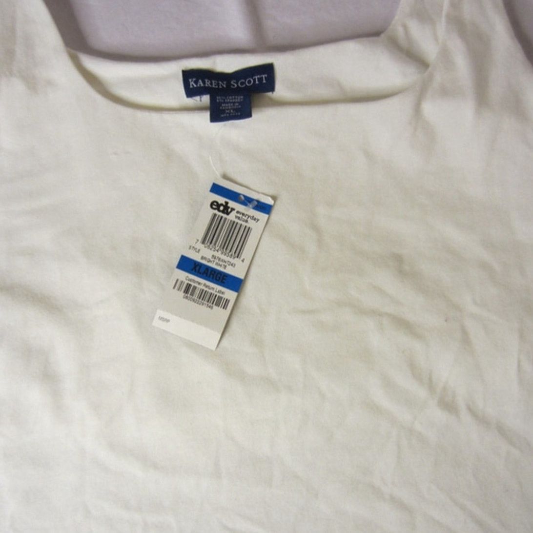 Other Classic Everyday White Stretch Tank Top Karen Scott XL Size XL / US 12-14 / IT 48-50 - 3 Thumbnail