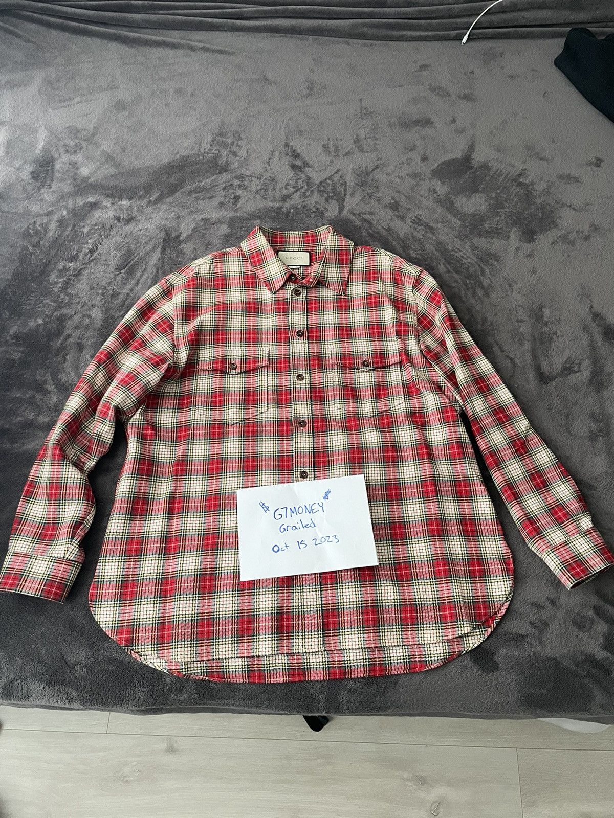 image of Gucci Plaid Long Sleeve, Men's (Size 2XL)