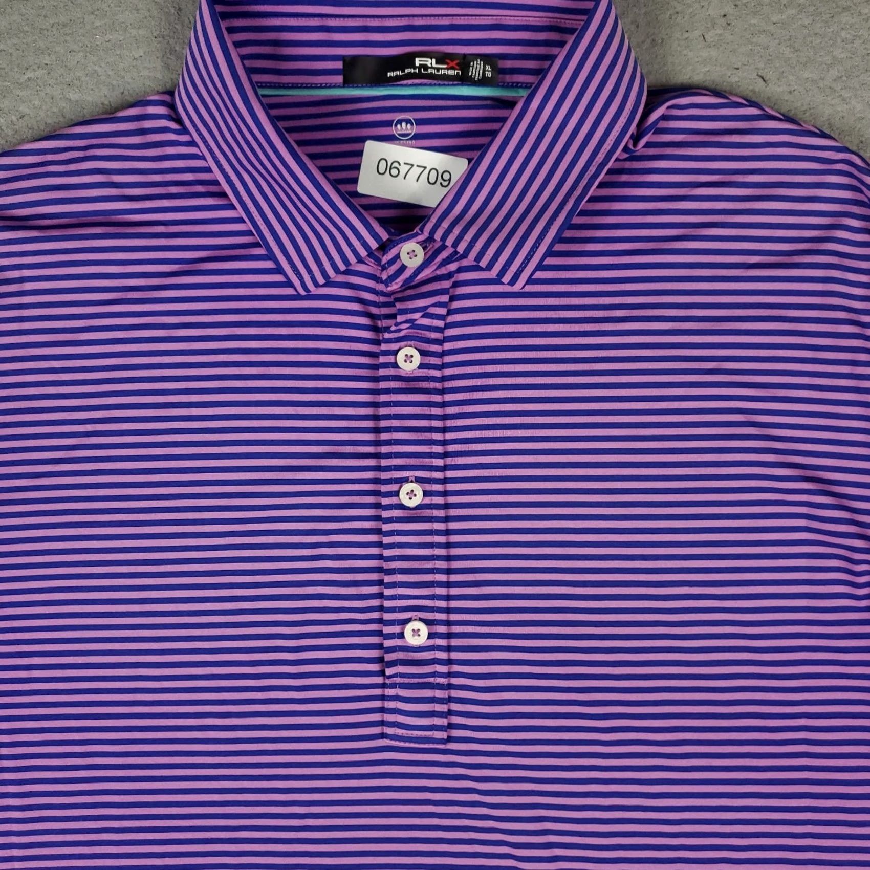Ralph Lauren Ralph Lauren RLX Polo Shirt Mens XL Blue Striped Short Sleeve Polo Shirt Casual Golf Business Regular Fit Size US XL / EU 56 / 4 - 2 Thumbnail