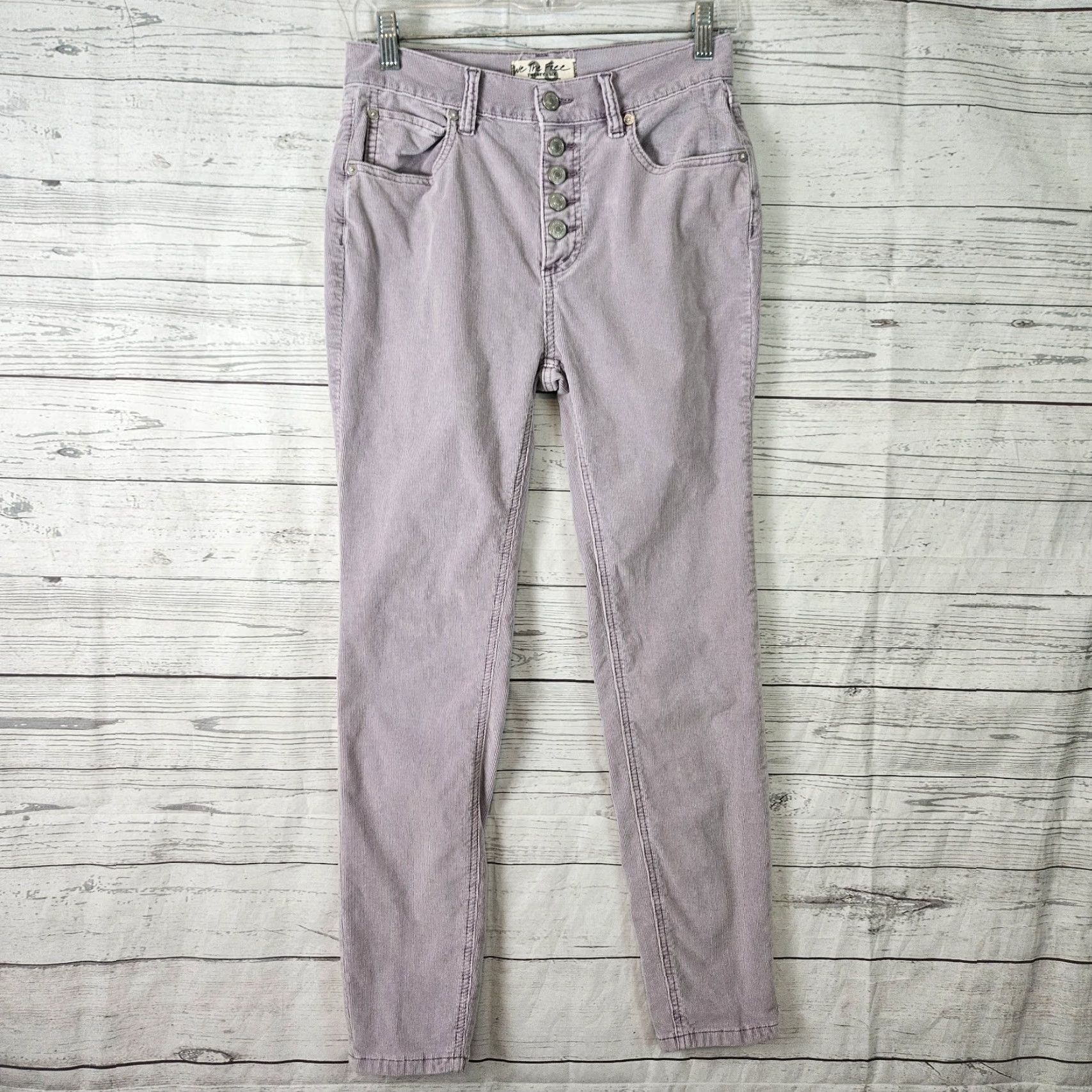 Vintage We The Free Womens Corduroy Ankle Pants Sz 26 Light Purple Sun Chaser Skinny Inseam 26.5" Juniors? No. Mens? No. Size 26" / US 2 / IT 38 - 2 Thumbnail