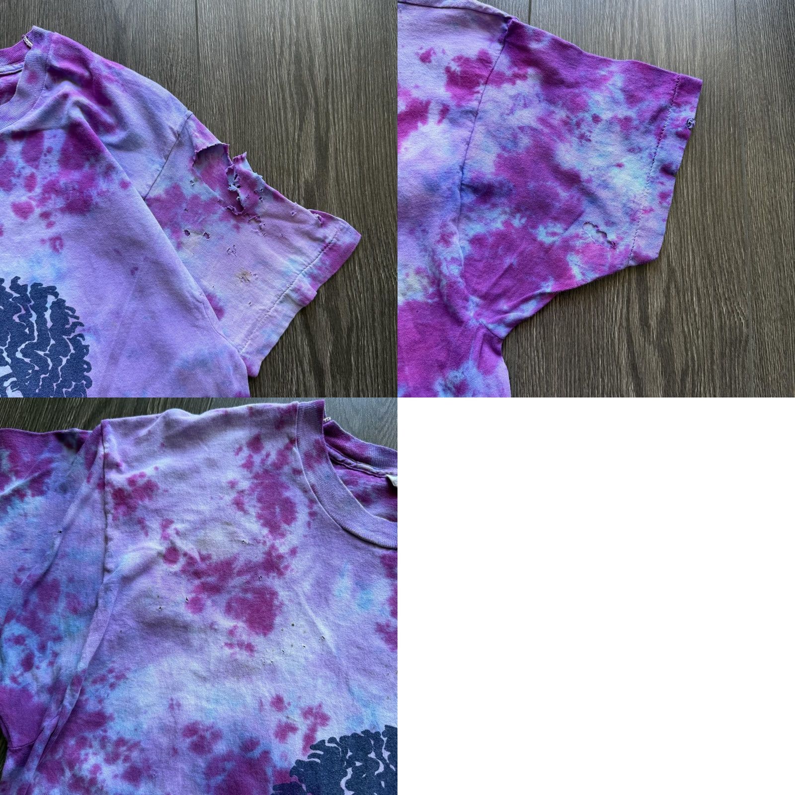 Fruit Of The Loom VINTAGE Jimi Hendrix Band Tee Shirt XL Purple Tie-Dye 80s Distressed FOTL Size US XL / EU 56 / 4 - 8 Thumbnail
