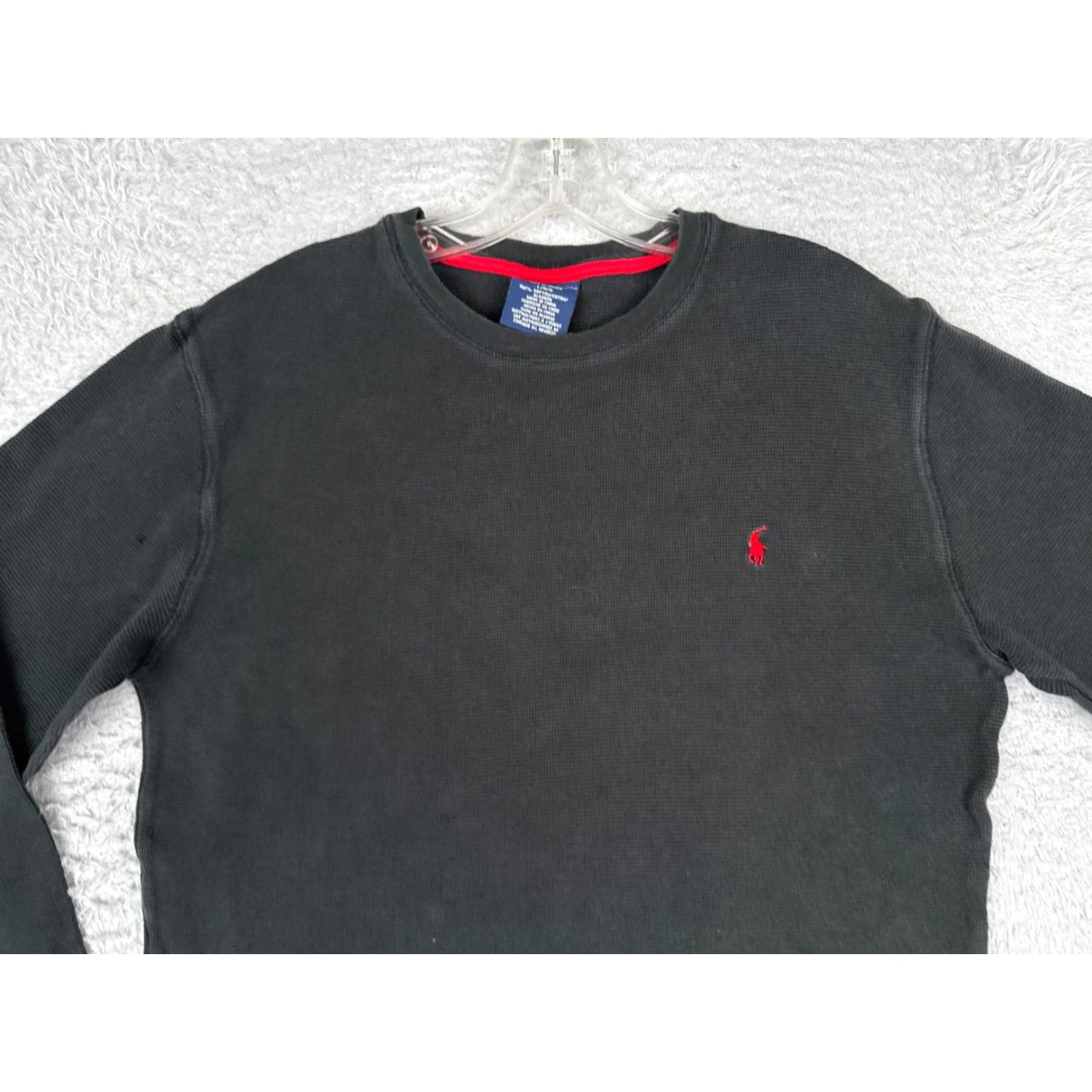 Polo Ralph Lauren Polo Ralph Lauren Shirt Women Large Black Waffle Knit Sleepwear Long Sleeve Size L / US 10 / IT 46 - 4 Thumbnail