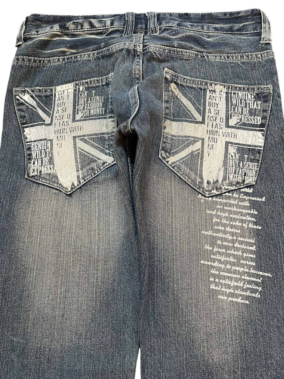 Vintage Japanese Brand Faded Distress Style Jeans
