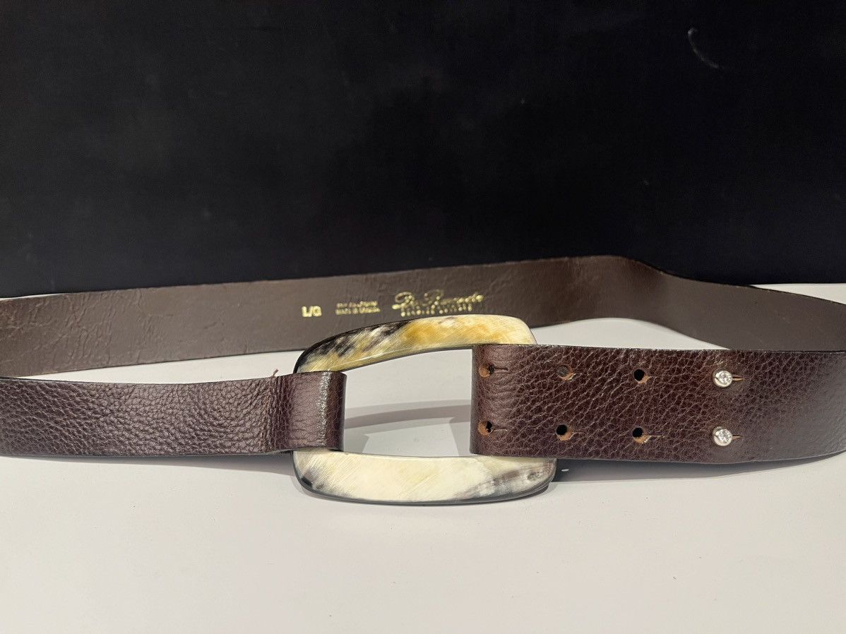 Vintage De Renaudin Large Horn Rectangle Buckle Belt Rhinestones Size ONE SIZE - 1 Thumbnail