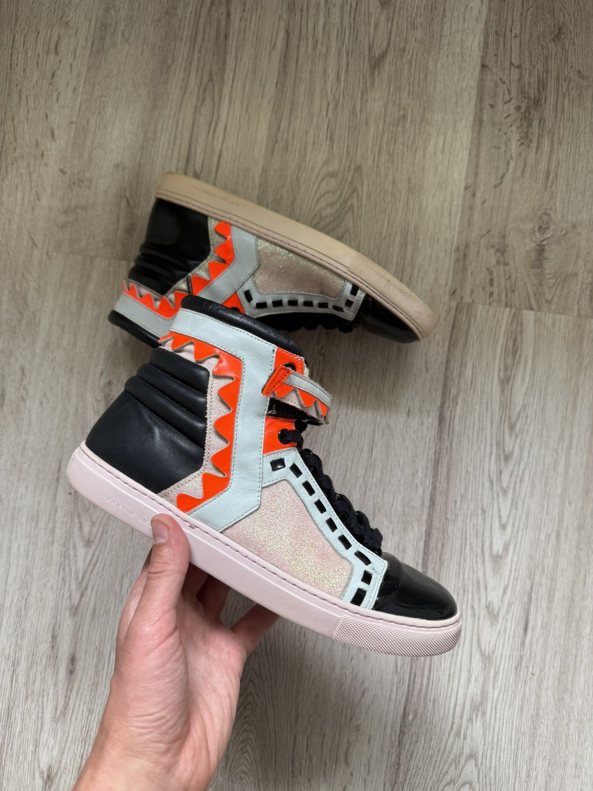 Sophia Webster Sophia Webster Fantasy Wing High Top Sneakers Neon Glitter Size US 9 / IT 39 - 2 Thumbnail