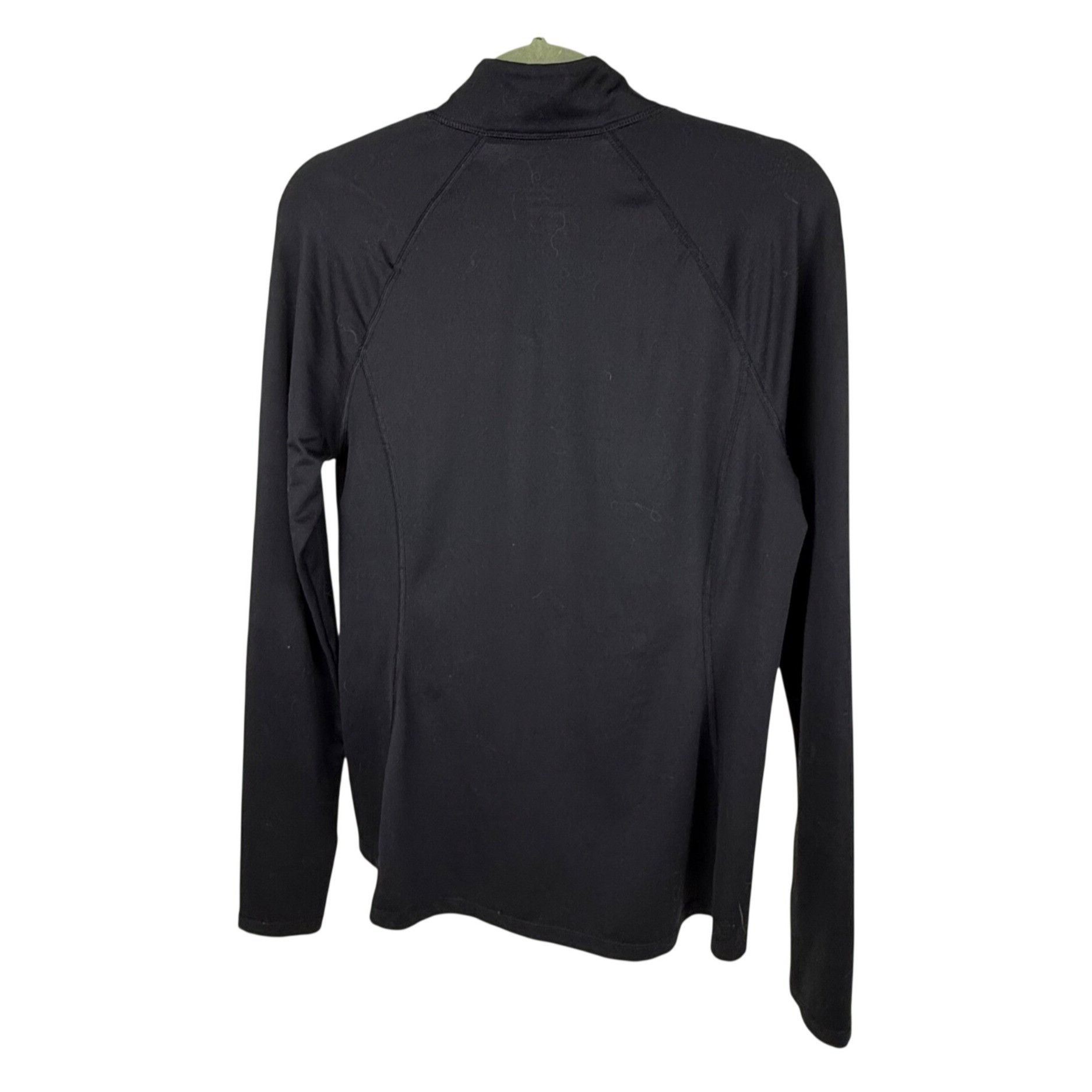 Old Navy Old Navy Active Women's 1/4-Zip Semi-Fitted Black Athletic T Size M / US 6-8 / IT 42-44 - 2 Thumbnail