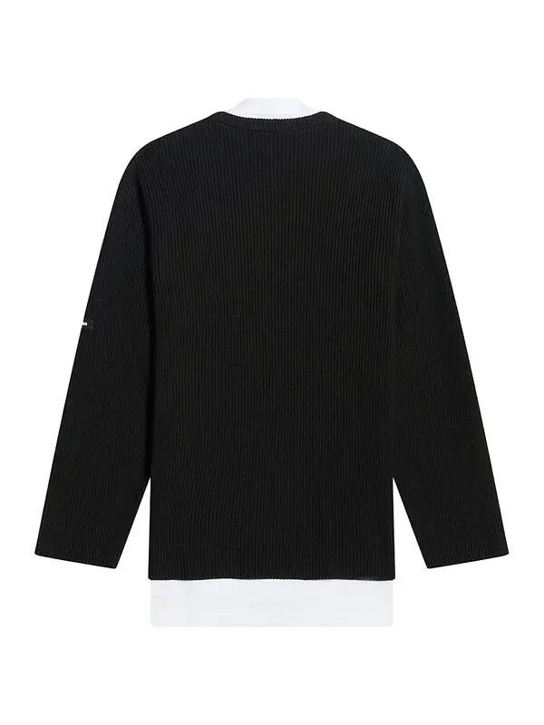 Balenciaga o1in1g1024 Layered T-Shirt V-Neck Sweater in Black/White Size US XL / EU 56 / 4 - 2 Thumbnail