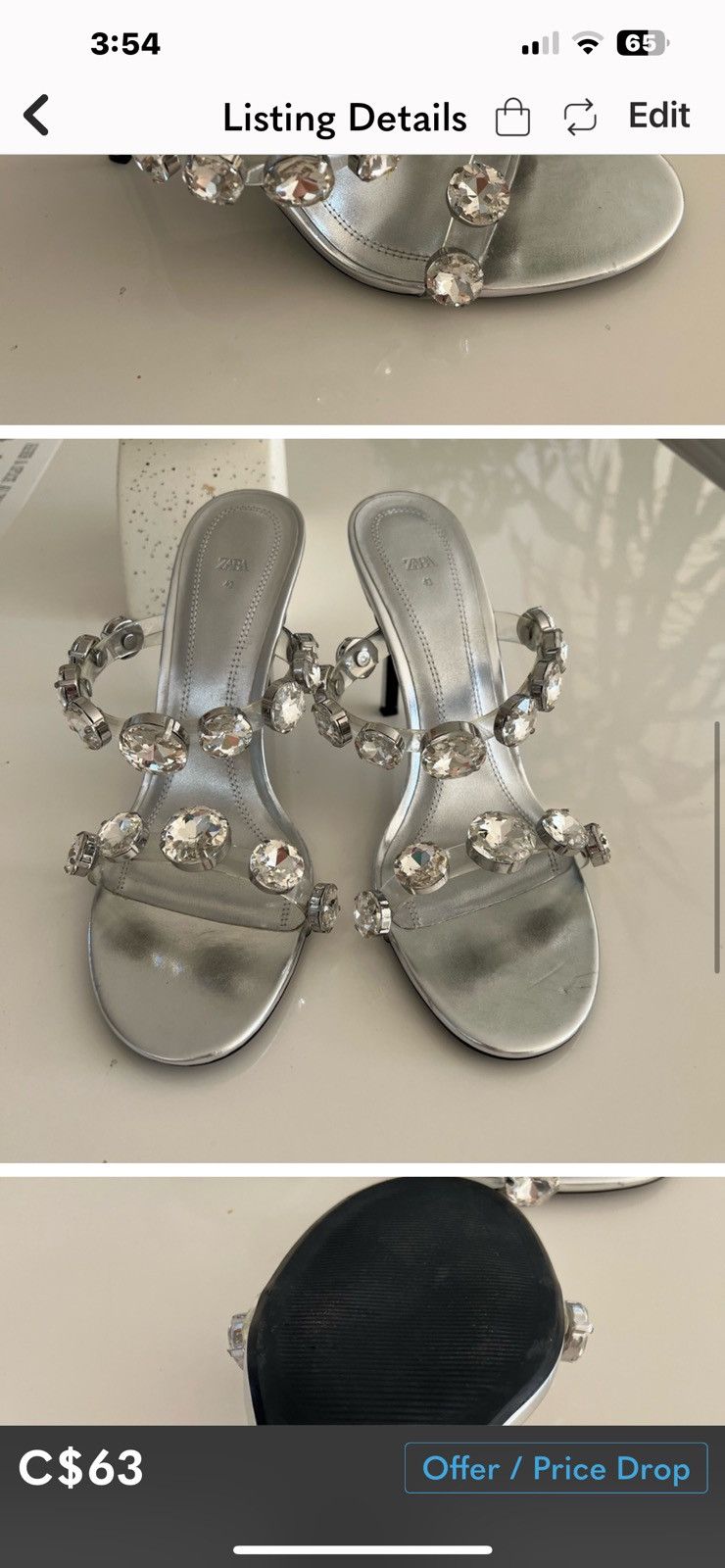 Zara Zara Rhinestone heels 11 Size US 11 / IT 41 - 2 Thumbnail