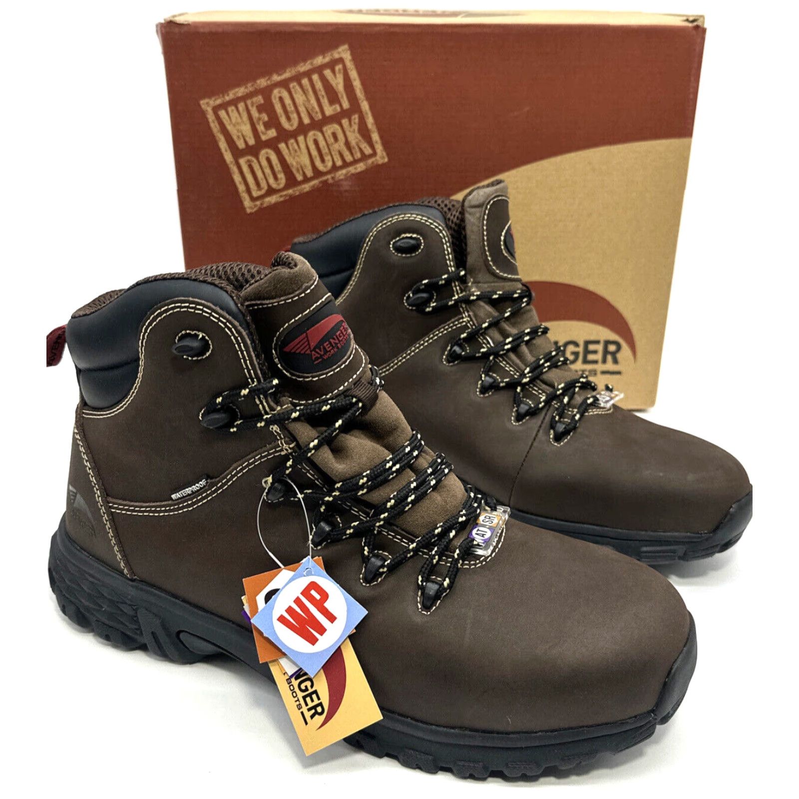 Vintage AVENGER Flight Mens Size 12 2E Aluminum Toe Work Boot A7420 Waterproof Leather Brown EE Casual Boots Size US 12 / EU 45 - 2 Thumbnail