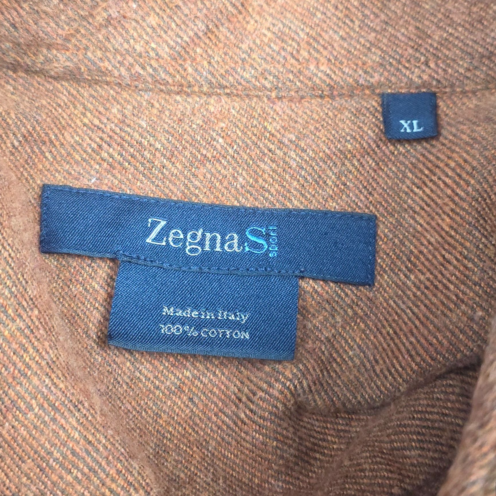 Ermenegildo Zegna VINTAGE Ermenegildo Zegna Flannel Shirt Button-Up XL Orange Cotton Men's Italy Size US XL / EU 56 / 4 - 5 Thumbnail