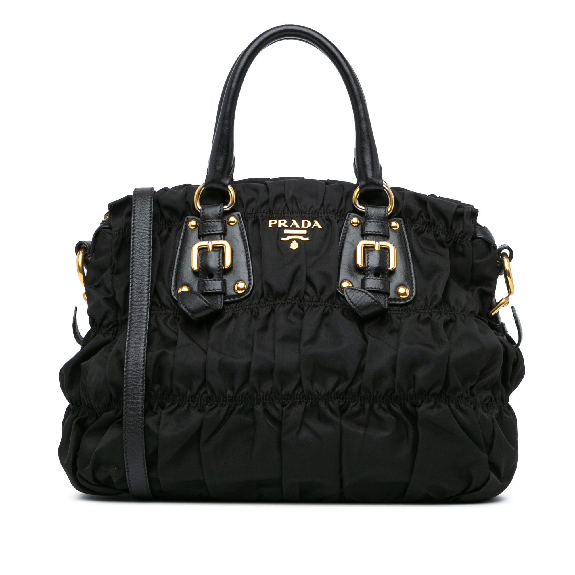 Prada Prada Tessuto Gaufre Satchel Black Size ONE SIZE - 1 Thumbnail