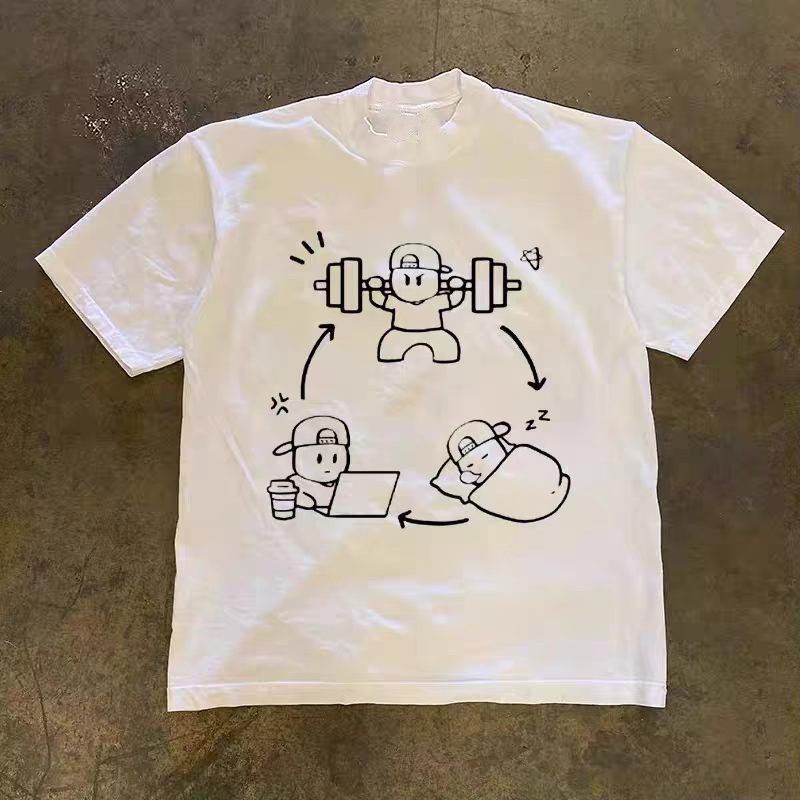 Japanese Brand White Washed Vintage Cartoon Print T-Shirt Size US M / EU 48-50 / 2 - 1 Thumbnail