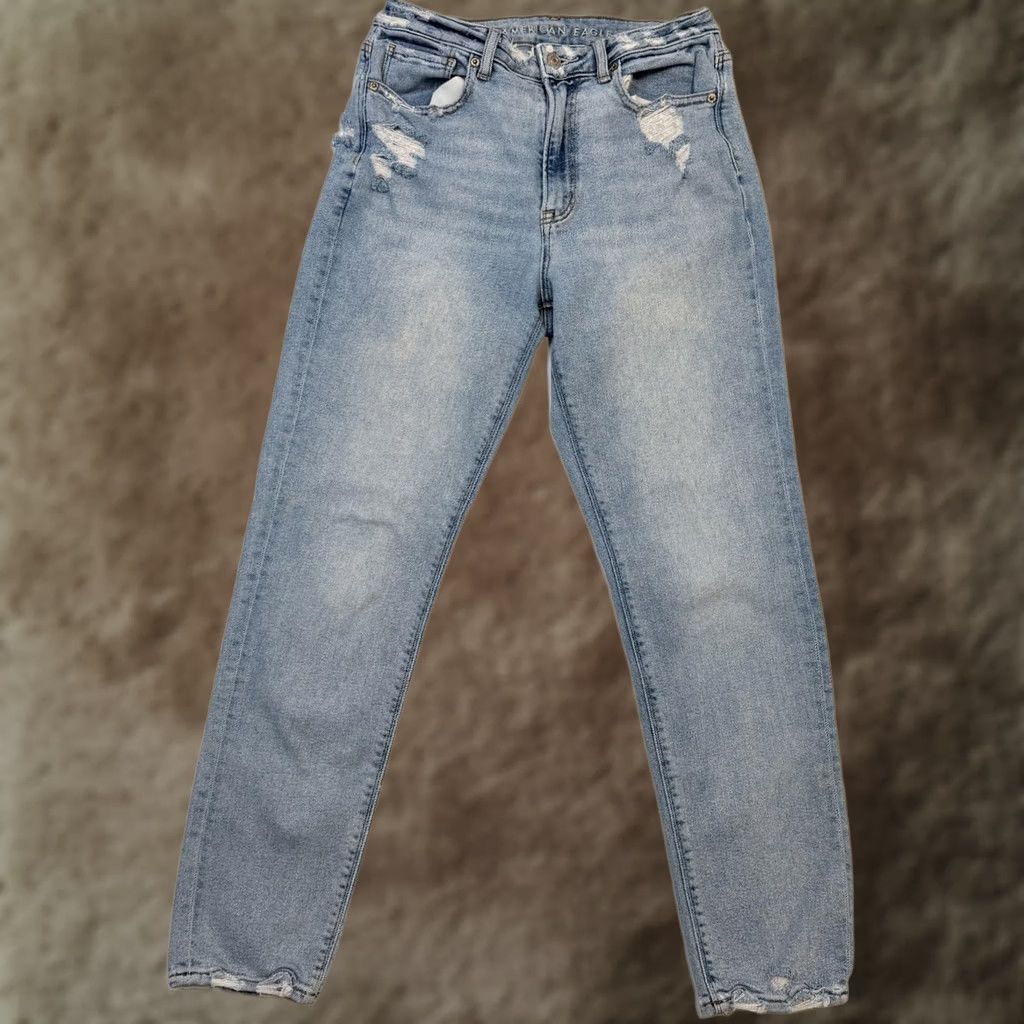 American Eagle Outfitters American Eagle Outfitters Mom Jeans Womens 6 Blue High Rise Distressed Lot Of 2 Jeans Womens 6 Blue Distressed High Rise Mom Jeans Lot Of 2 Size 28" / US 6 / IT 42 - 1 Thumbnail