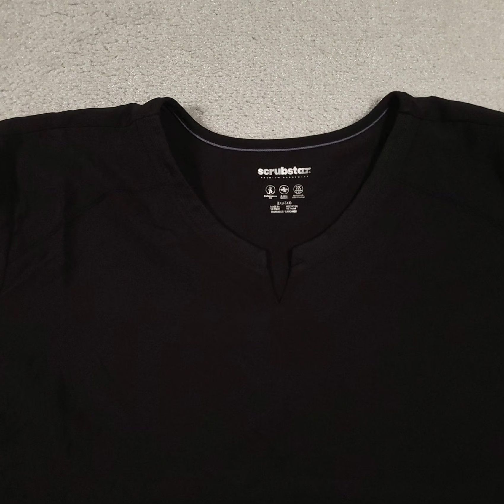 Vintage VINTAGE Scrubstar Scrub Top Womens 3XL Black V-Neck 4-Way Stretch Performance Nursing Size XXL / US 16-18 / IT 52-54 - 3 Thumbnail