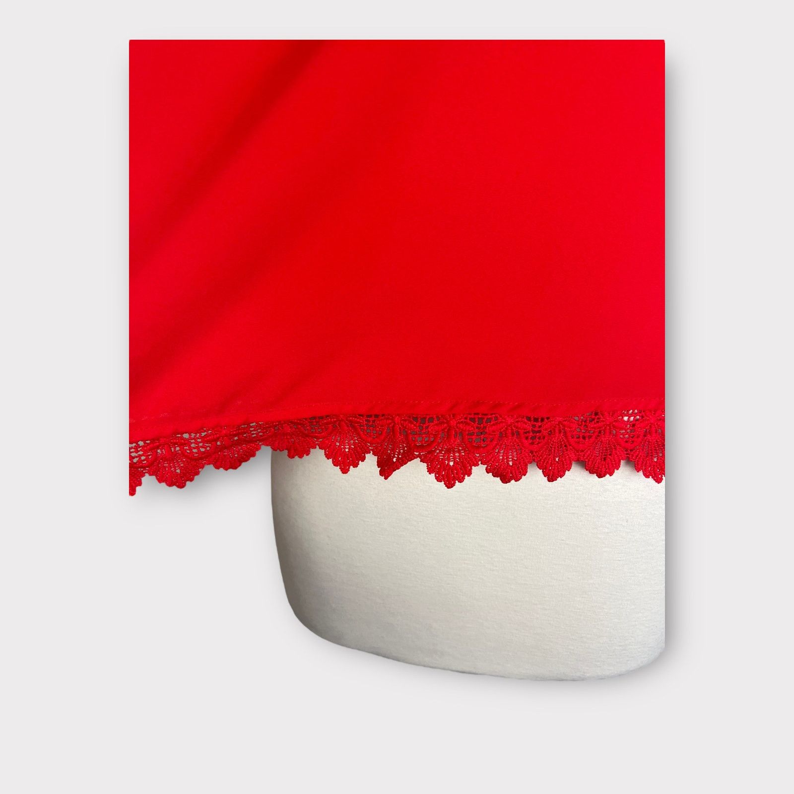 Nordstrom Lush Lace Layered Hem Tank | Red Orange | Medium Size M / US 6-8 / IT 42-44 - 6 Thumbnail