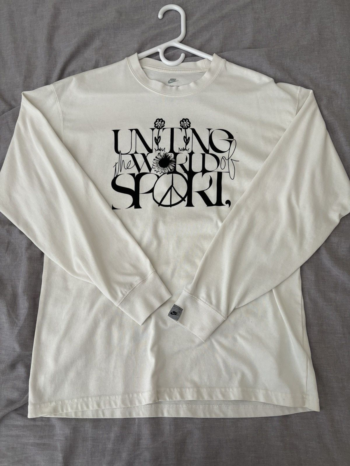 image of Nike Uniting The World Of Sports Long Sleeve in Cream, Men's (Size Small)