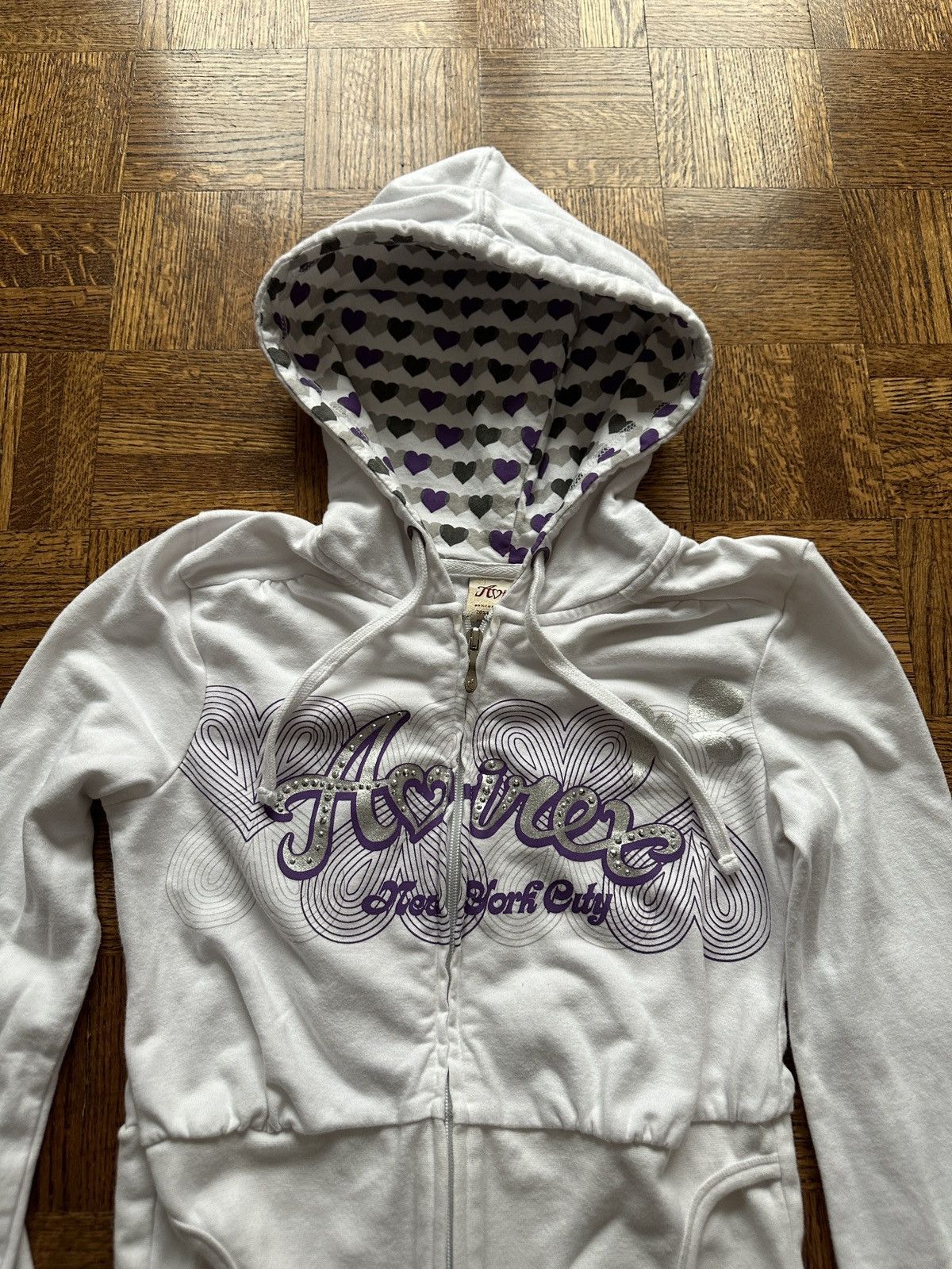 Avirex Vintage Y2K Avirex Bejeweled Zip Up Hooded Sweatshirt Size XS / US 0-2 / IT 36-38 - 2 Thumbnail