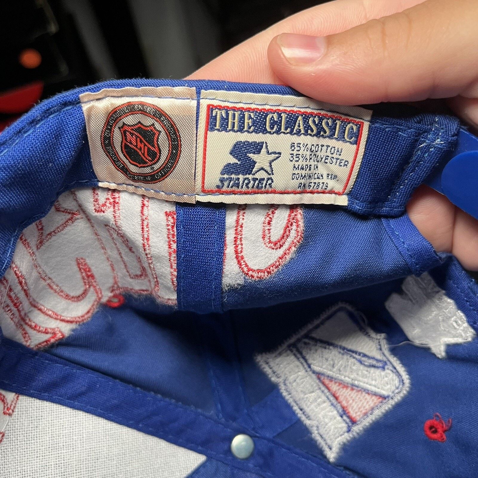Starter Vintage New York Rangers Snap Back Mens Hat NHL Size ONE SIZE - 8 Thumbnail