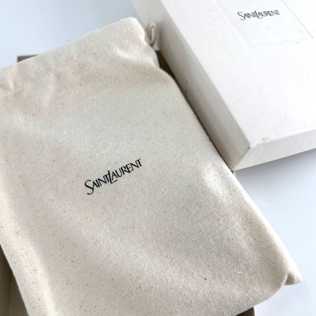Saint Laurent Paris Saint Laurent Women's Cream Monogram Leather Wallet Clutch Size ONE SIZE - 3 Thumbnail