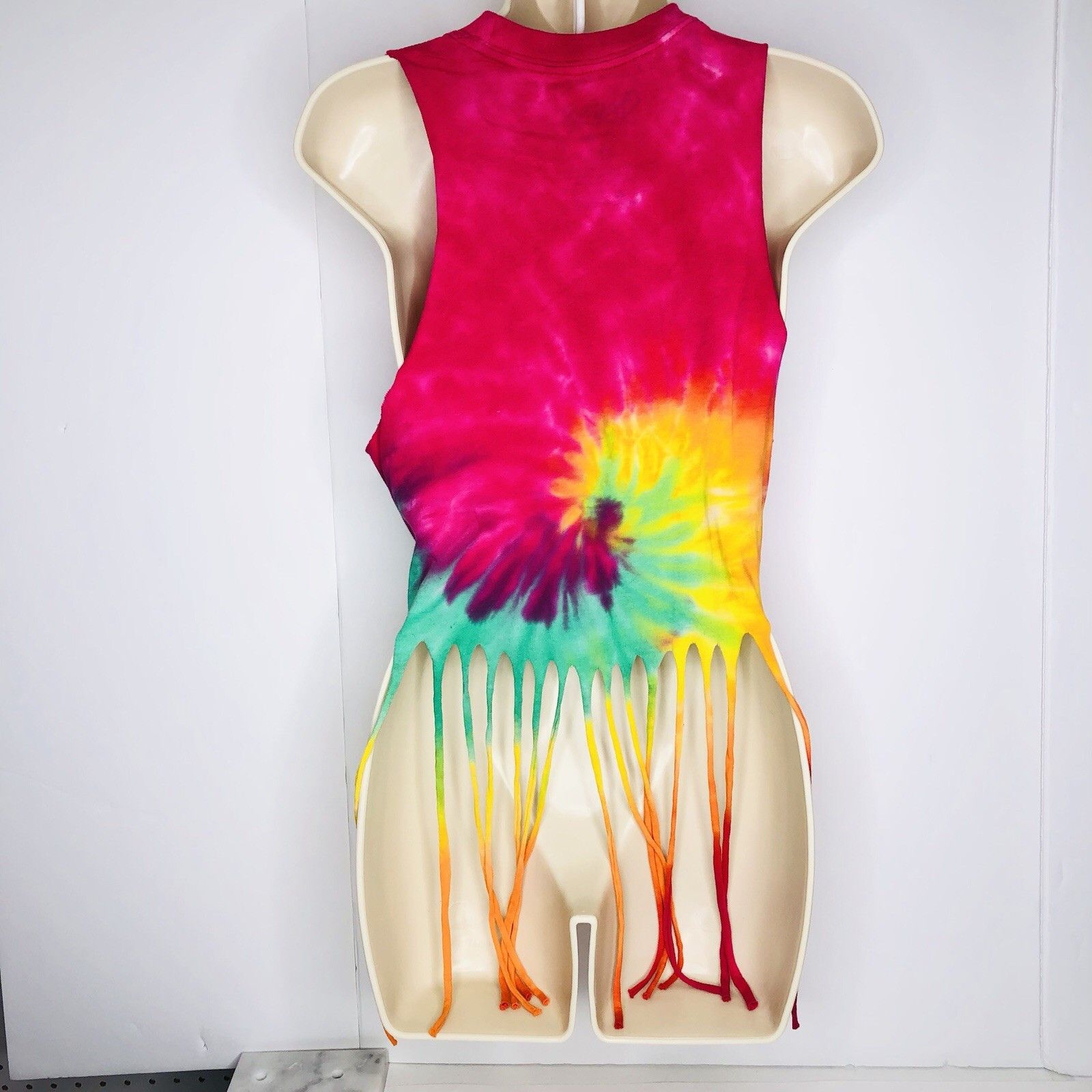 Other NWT Spencer’s Tie Dye Fringe Tank Top Sz M Metallic Mushroom Size M / US 6-8 / IT 42-44 - 3 Thumbnail