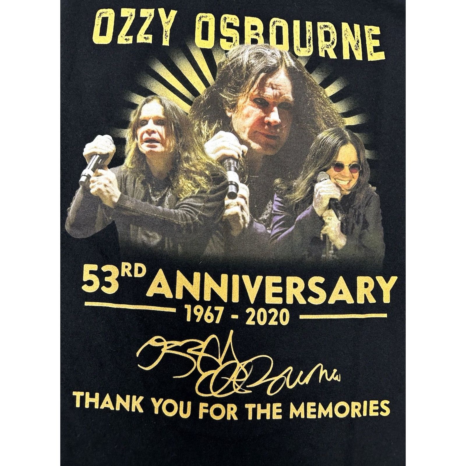 Gildan Ozzy Osbourne Shirt 53rd Anniversary Thank You For The Memories Tee XL Black Gildan Graphic Print 2020 Size US XL / EU 56 / 4 - 2 Thumbnail