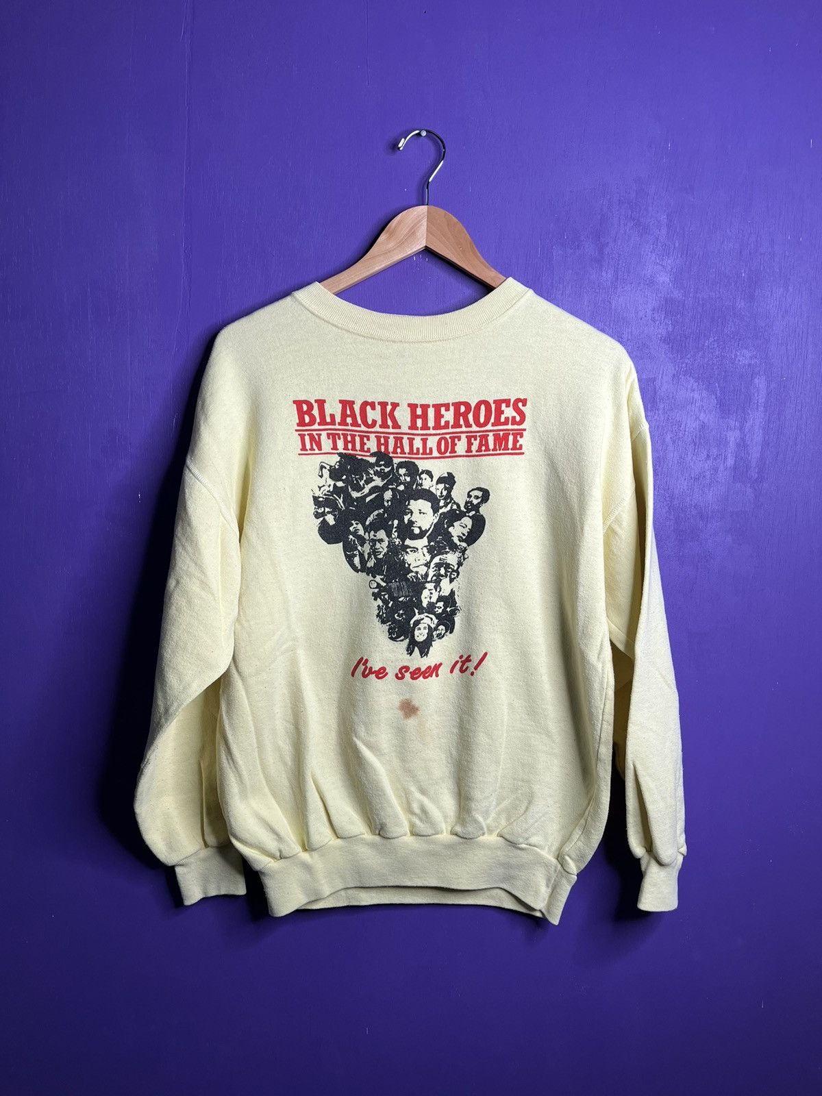 Vintage Vintage 80s Black heroes hall of fame sweatshirt Size US L / EU 52-54 / 3 - 1 Thumbnail