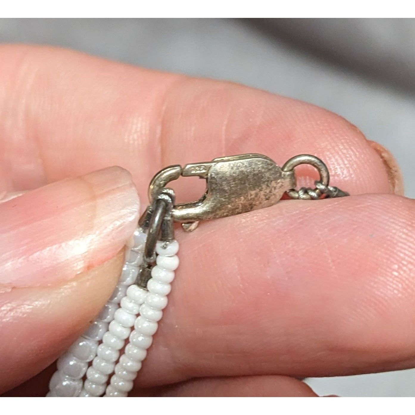 Other Floral Candycane Winter Glass Beaded Necklace Size ONE SIZE - 14 Thumbnail