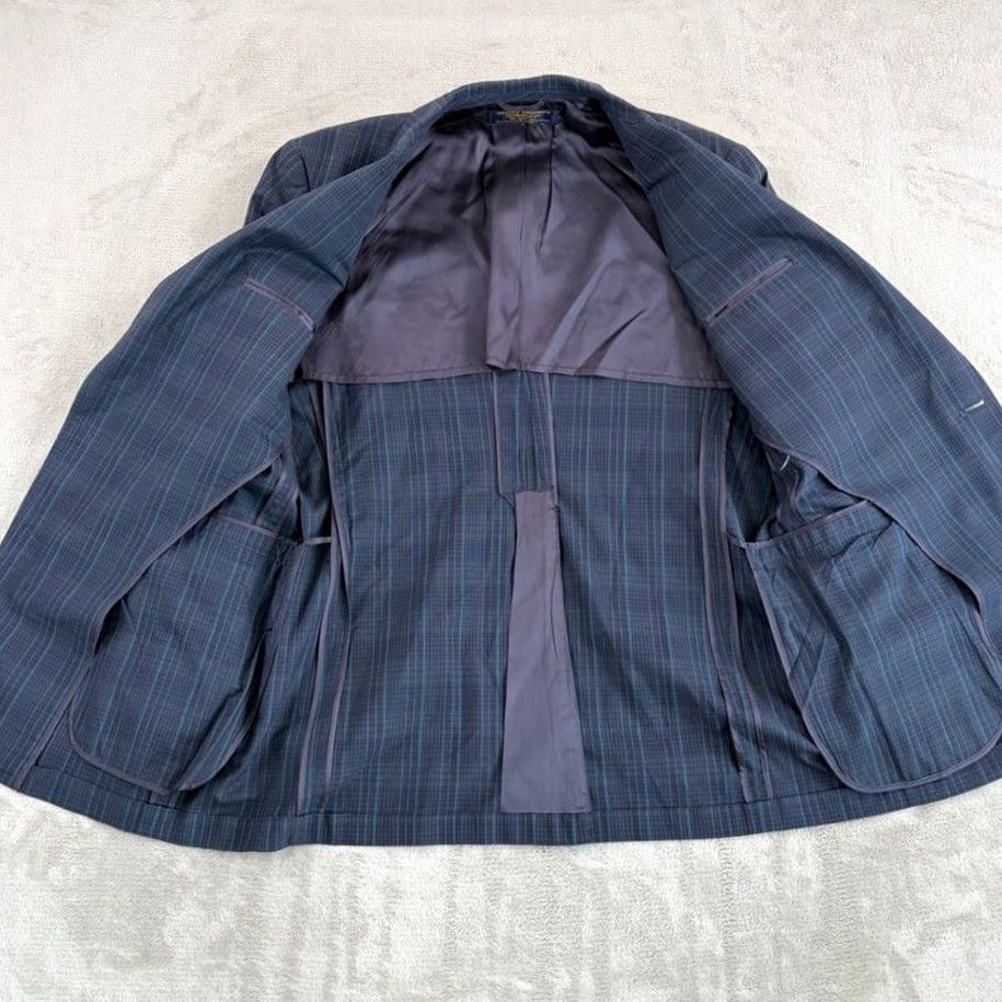 Brooks Brothers VINTAGE Brooks Brothers Blazer Sport Coat Blue Plaid Men 42R Regular Fit Two-Button Notch Lapel USA Size 42R - 6 Thumbnail