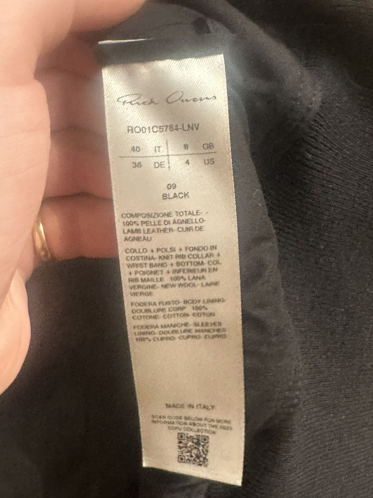 Rick Owens Rick Owens SS23 “EDFU” Tec Shoulder Lambskin Leather Jacket Size S / US 4 / IT 40 - 7 Thumbnail