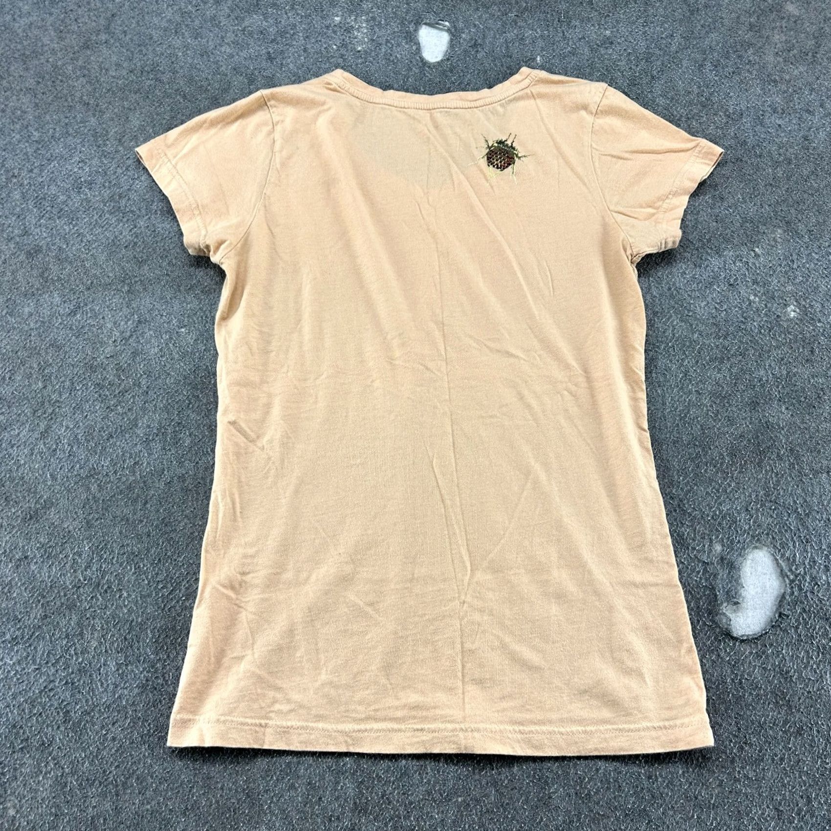Vintage VINTAGE RAW 7 T-Shirt Womens L Beige Cotton Angels Motif Goth Emo Y2K Crew Neck Cap Sleeve Rhinestone Butterfly Slim Short Sleeve Basic Casual Size L / US 10 / IT 46 - 3 Thumbnail