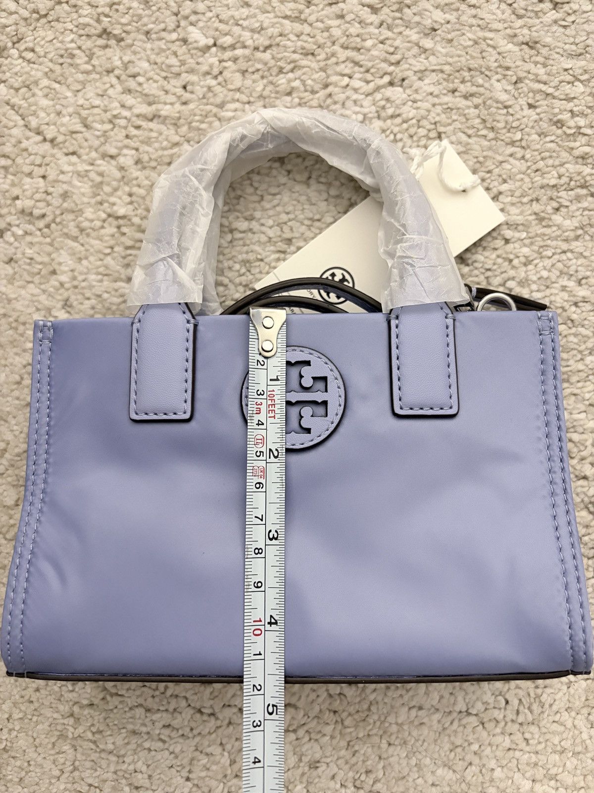 Tory Burch NWT Tory Burch Ella Nylon Logo Mini Tote In MIRAGE 146437 Size ONE SIZE - 4 Thumbnail