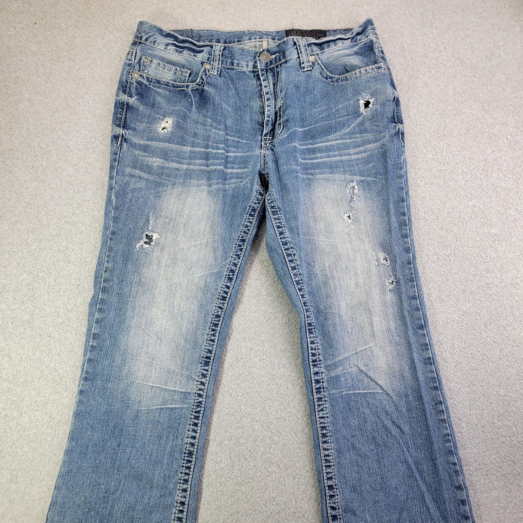 Denime Axel Jeans Mens 36x32 Light Wash Blue Volcott Vintage Bootcut Denim Pants Size US 36 / EU 52 - 2 Thumbnail
