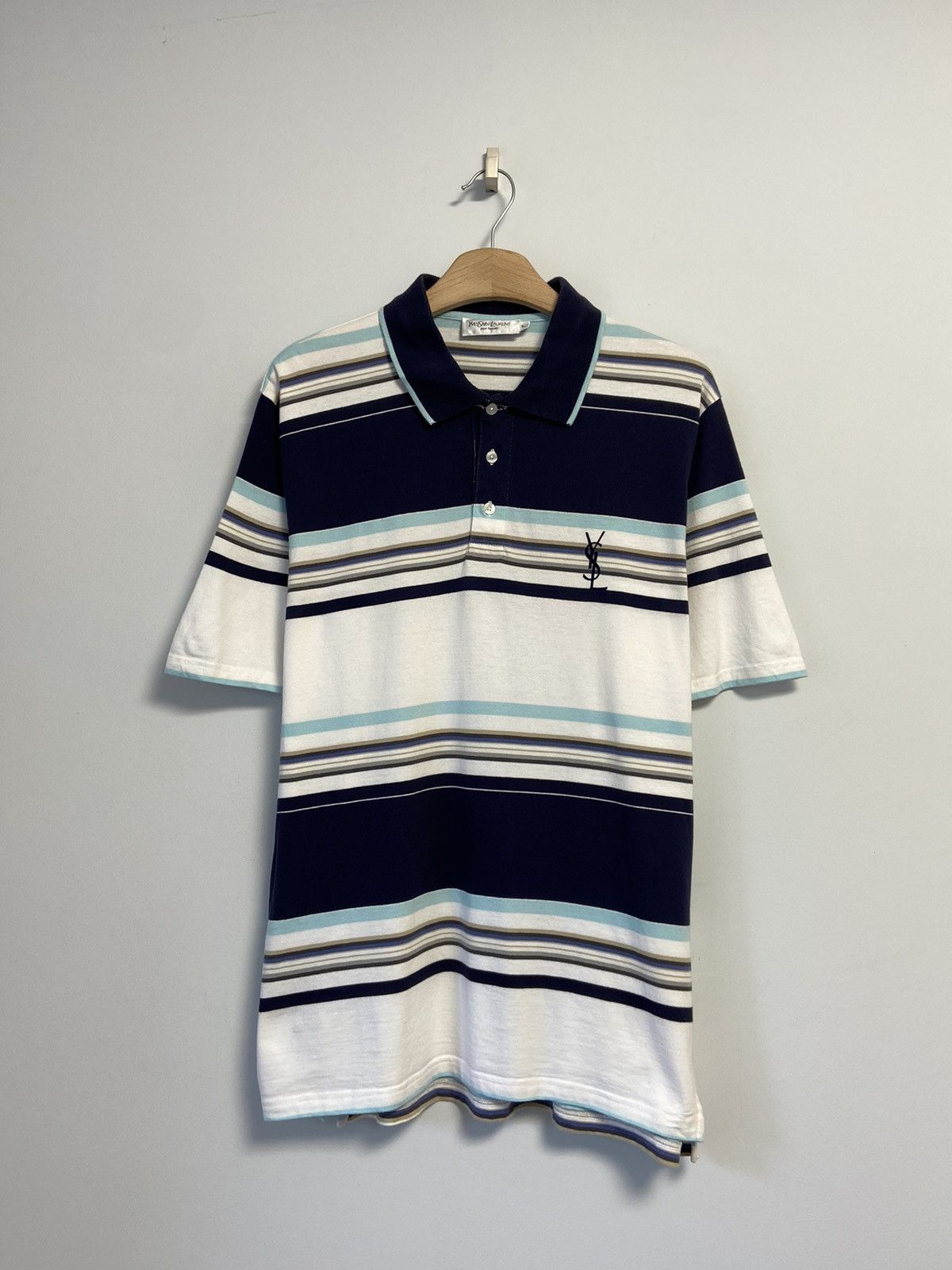 Yves Saint Laurent YSL Yves Saint Laurent polos shirt velor logo Size US XL / EU 56 / 4 - 1 Thumbnail