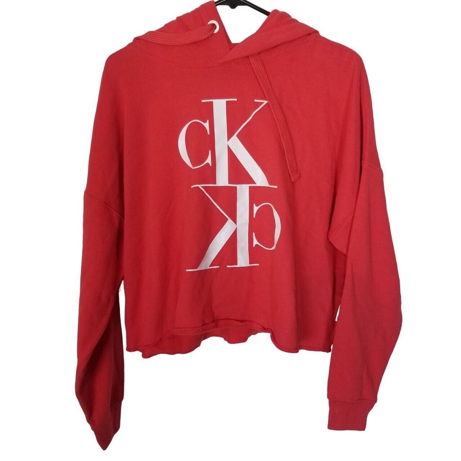 Calvin Klein Calvin Klein Womens Cropped Hoodie Sweatshirt Sz M Coral Size M / US 6-8 / IT 42-44 - 1 Thumbnail