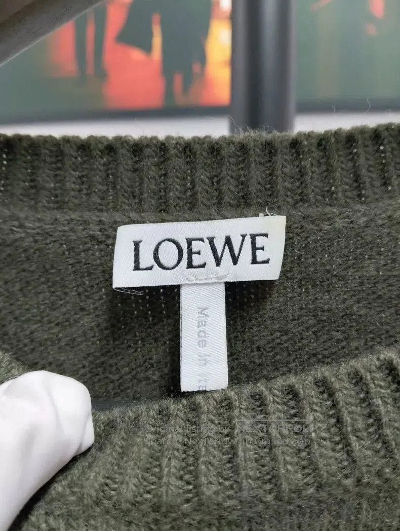 Loewe loewe wool pullover sweater in dark green . Size US L / EU 52-54 / 3 - 3 Thumbnail