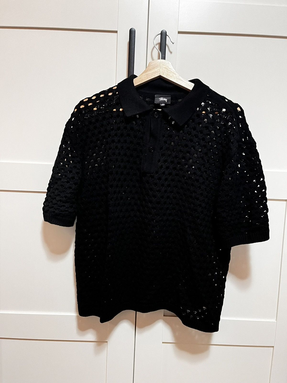 Stussy Stüssy Big Mesh Polo Sweater Size US XL / EU 56 / 4 - 3 Thumbnail