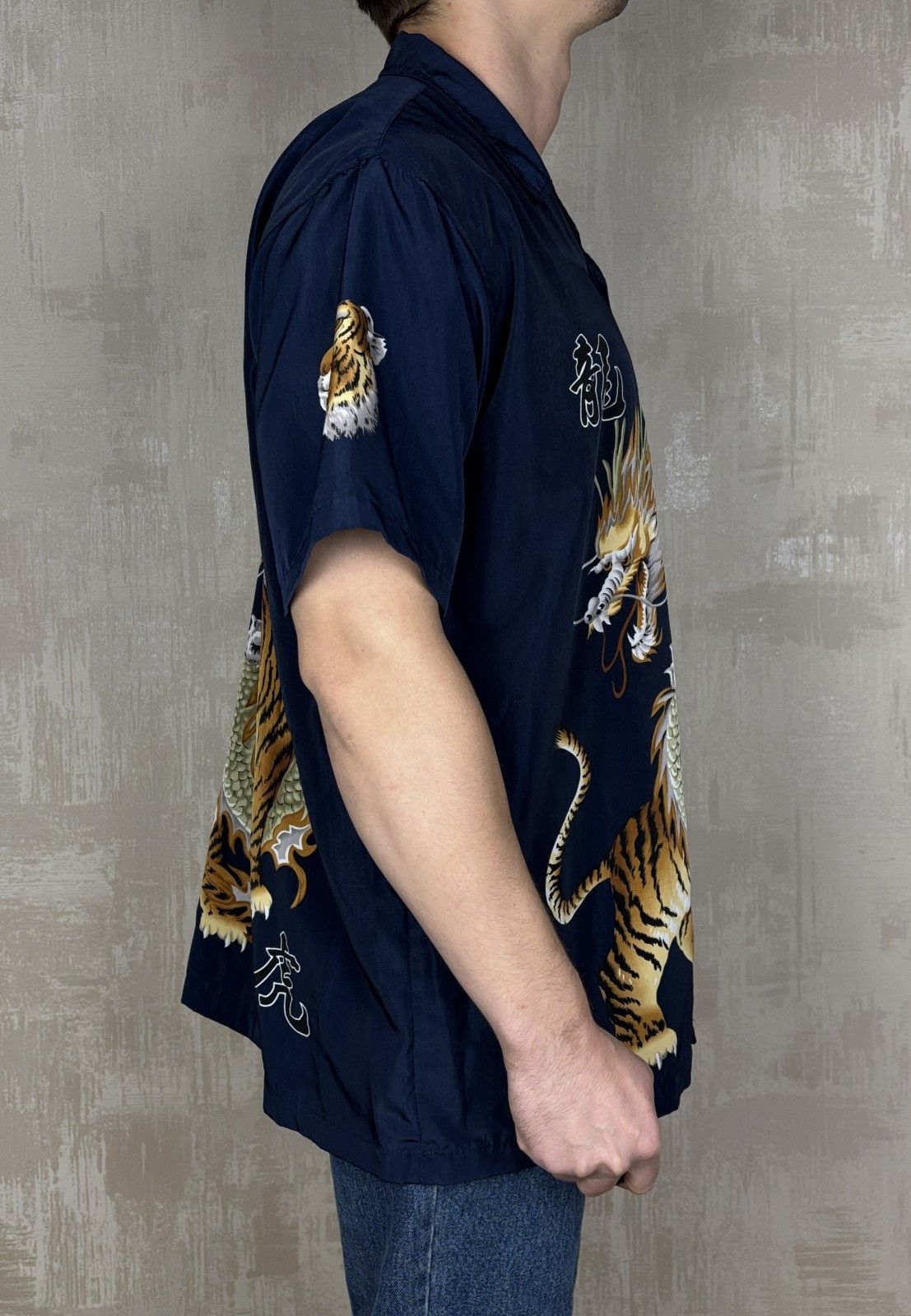 Vintage Vintage Dnon Jeans Dragon And Tiger Aloha Hawaiian Shirt Size US XL / EU 56 / 4 - 5 Thumbnail