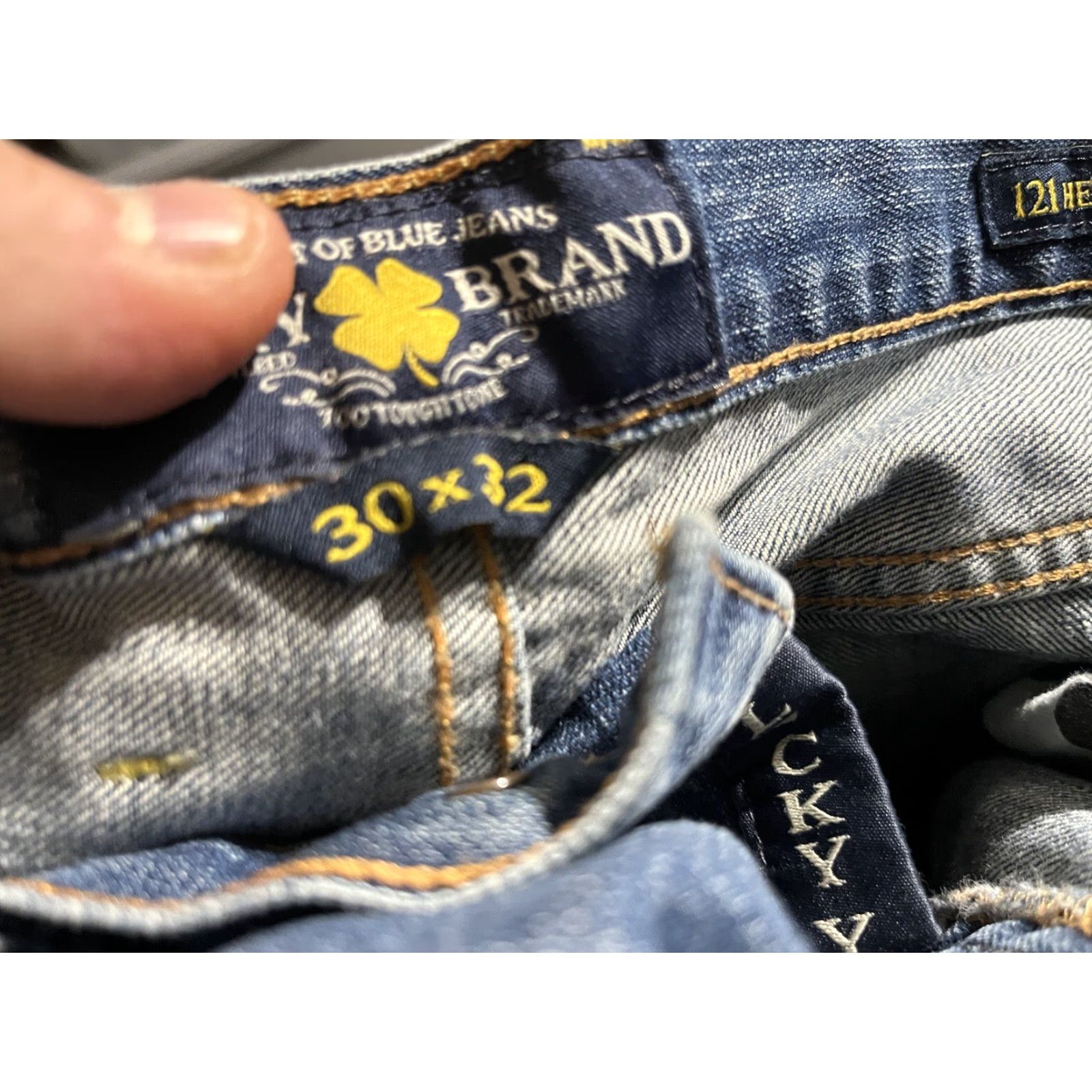 Lucky Brand Lucky Brand Jeans Mens 30X32 Distressed 121 Heritage Slim 5-Pocket Denim Blue Regular Straight Modern Mens Size US 30 / EU 46 - 7 Thumbnail