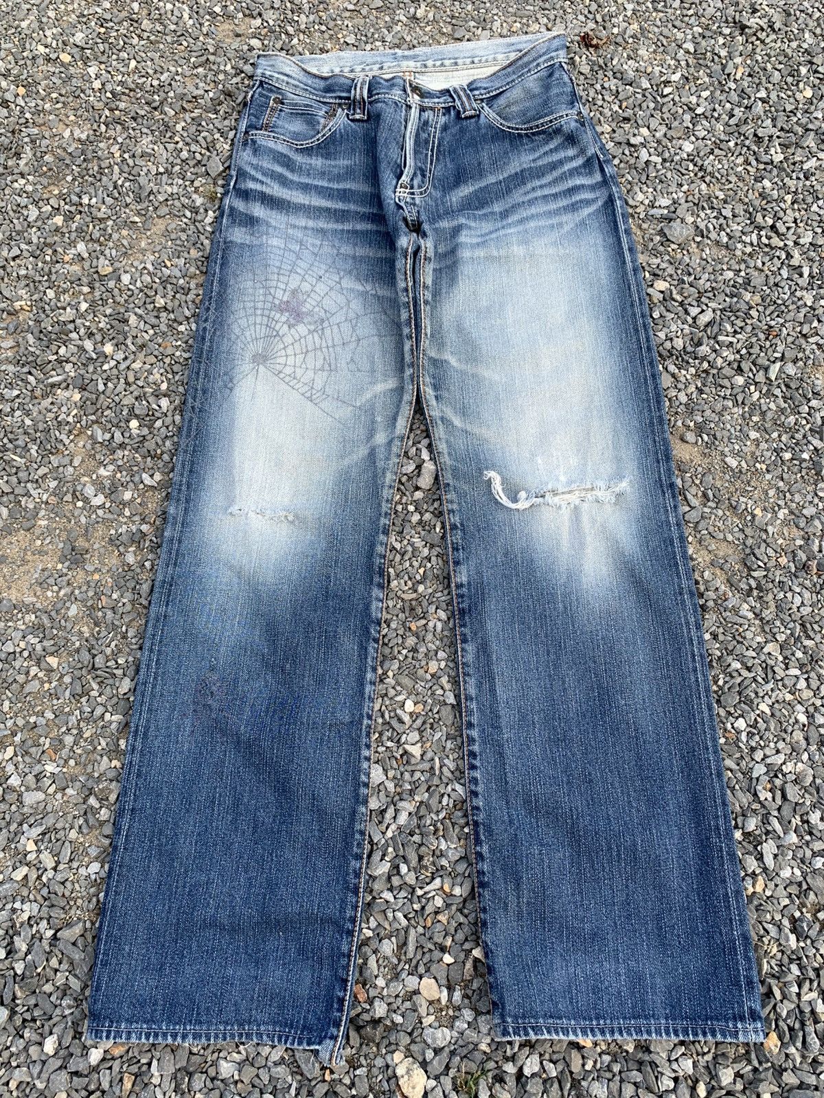 Japanese Brand ICHINOI JAPANESE SELVEDGE RAW RUSTY DISTRESSED DENIM Size US 28 / EU 44 - 3 Thumbnail