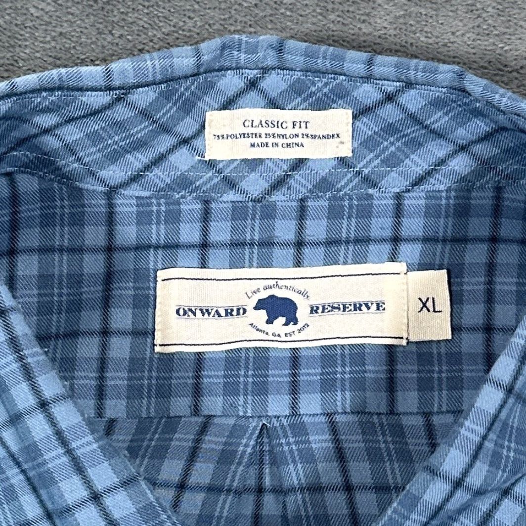 Vintage Onward Reserve Shirt Mens XL Red Plaid Button-Up Classic Fit Brushed Twill Performance Size US XL / EU 56 / 4 - 3 Thumbnail
