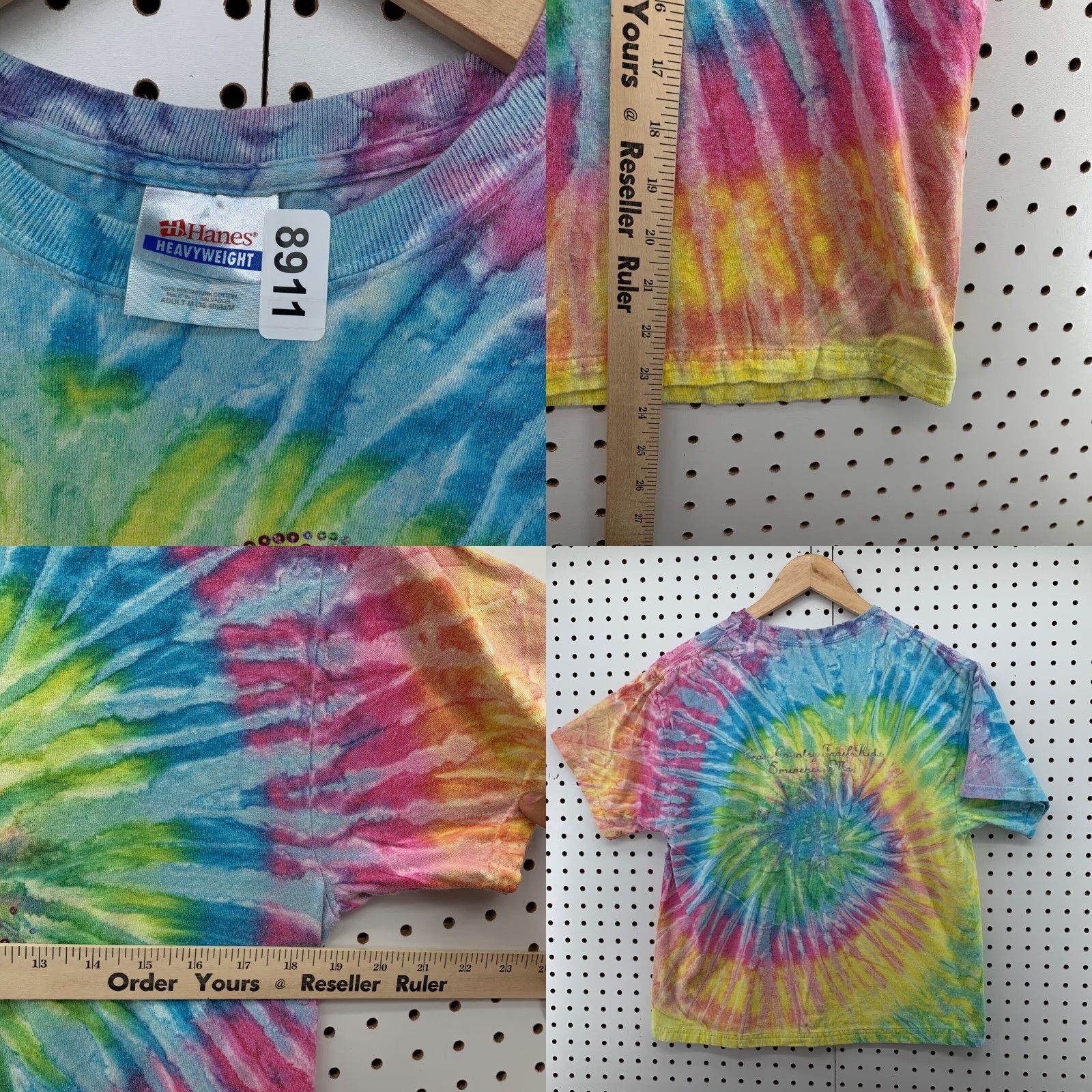 Hanes VINTAGE Hanes Black Tie Dye Shirt Adult Medium Short Sleeve Hip Hop Hippie Mens Size M / US 6-8 / IT 42-44 - 8 Thumbnail