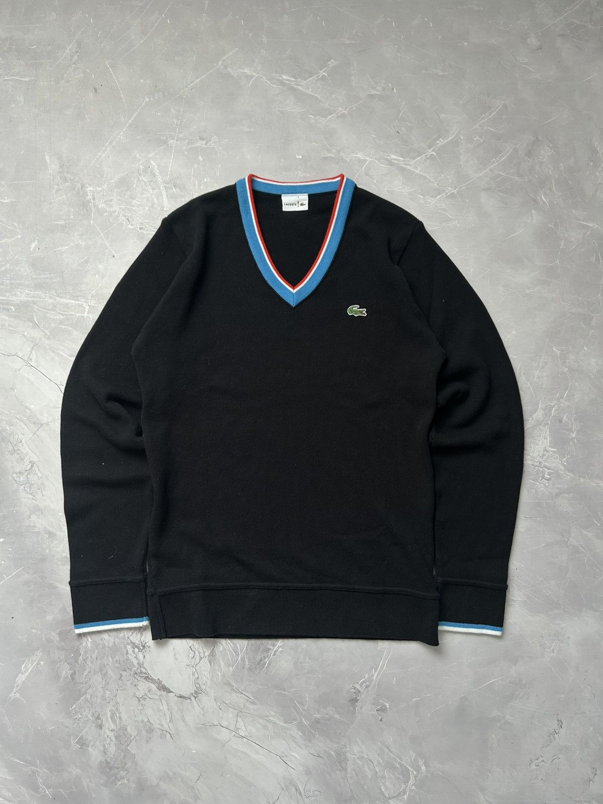 Lacoste Vintage Lacoste V-neck Sweater Size US M / EU 48-50 / 2 - 1 Thumbnail