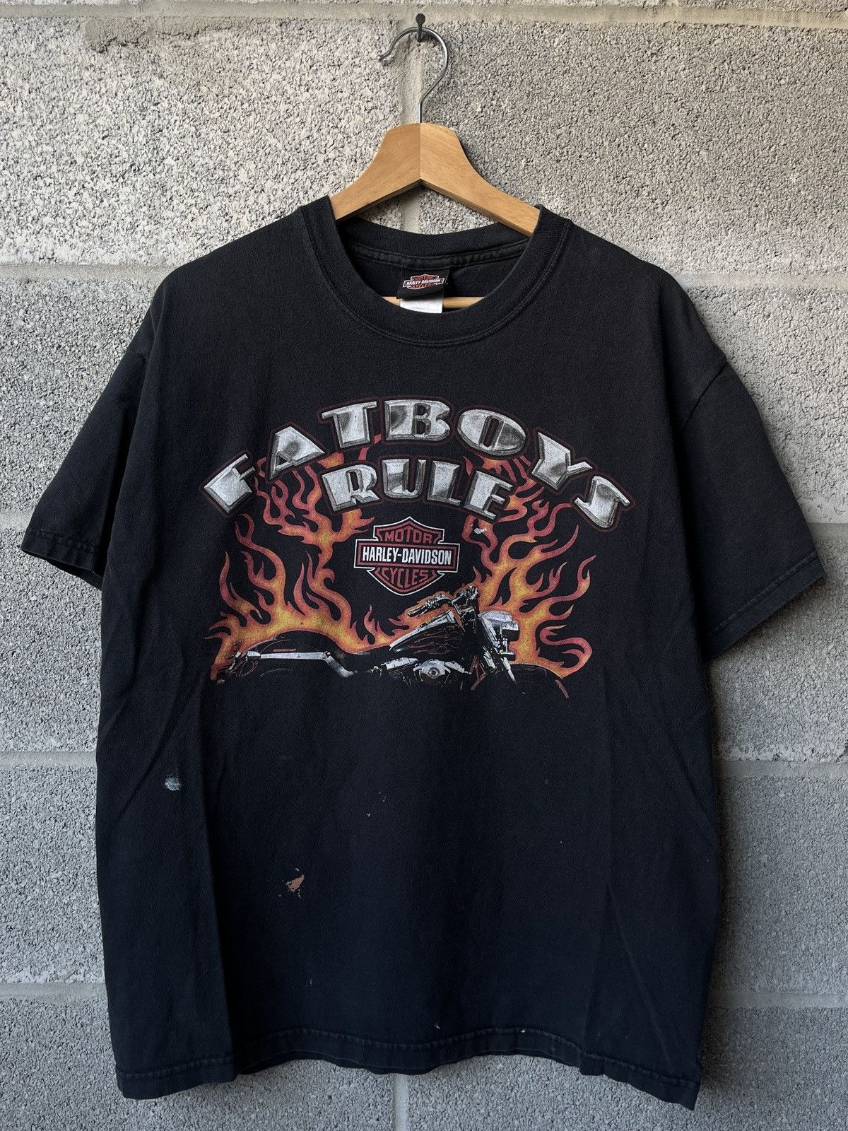 Harley Davidson × Vintage Vintage Harley Davidson Motorcycles Flames T Shirt Size US L / EU 52-54 / 3 - 1 Thumbnail