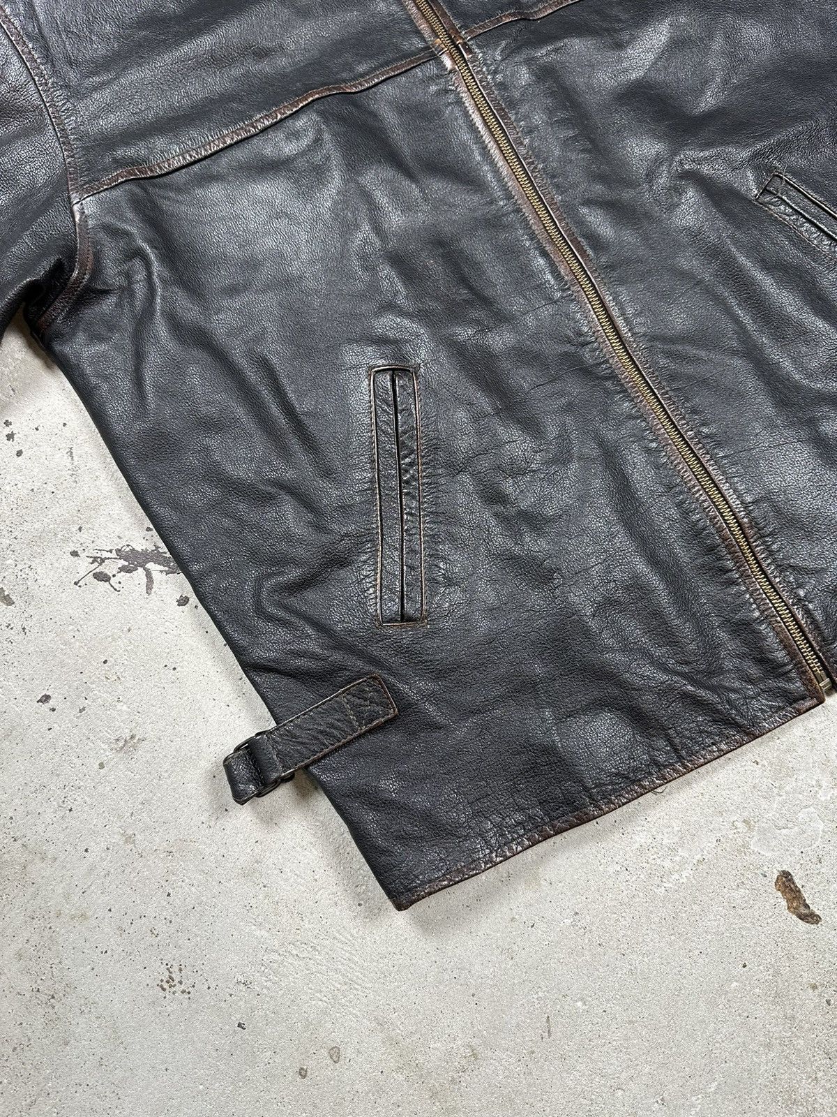 Genuine Leather × Vintage ‼️ Vintage 90s Black Leather Jacket Moto Biker Size US XL / EU 56 / 4 - 6 Thumbnail