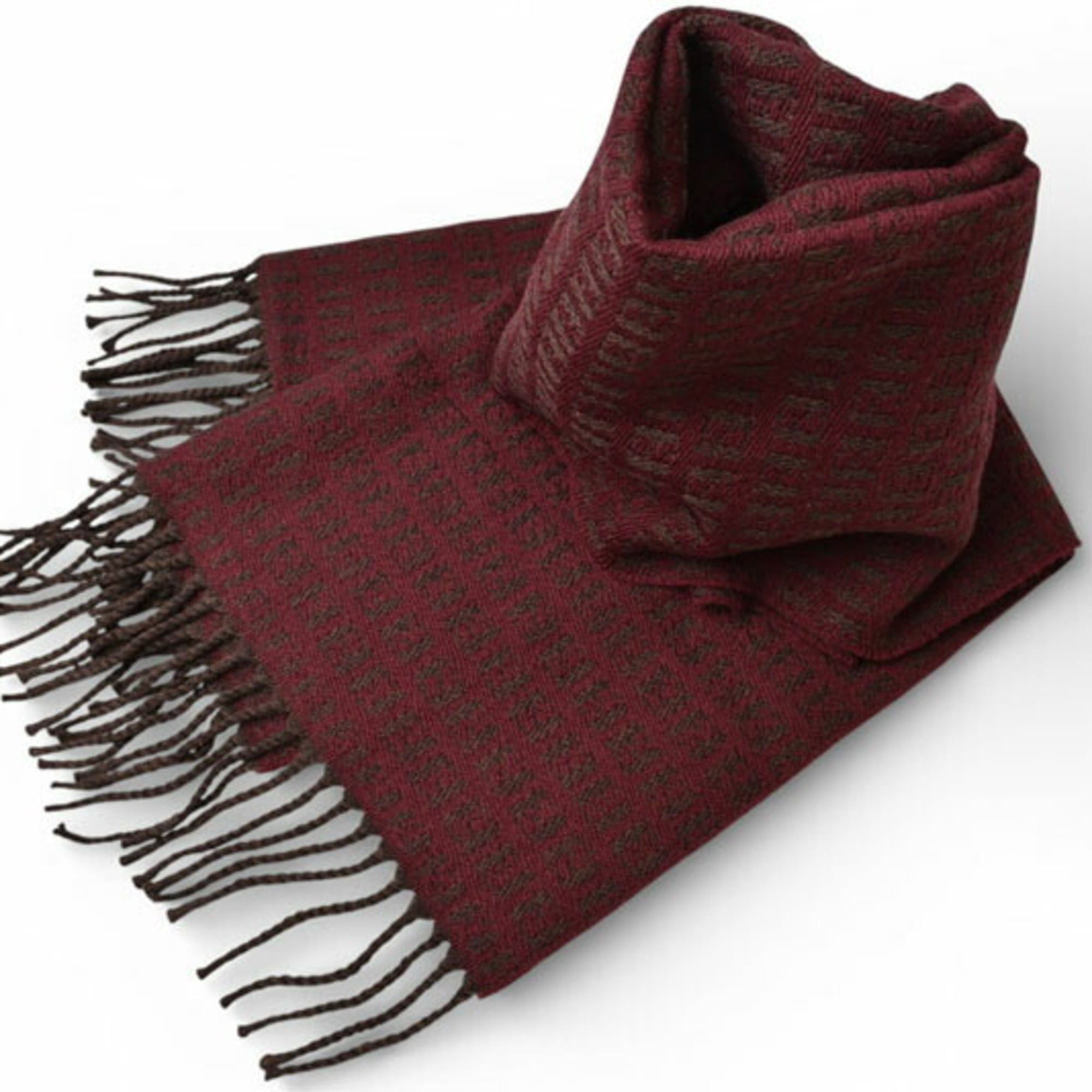 Fendi Fendi Winter Scarf, 100% Wool, Burgundy Size ONE SIZE - 1 Thumbnail