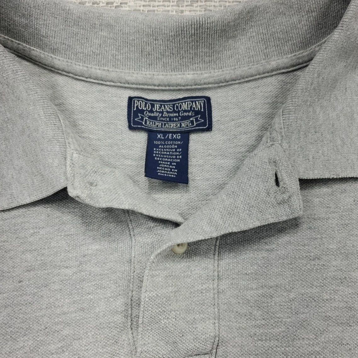Ralph Lauren Polo Jeans Company Shirt Mens XL Gray Cotton American Flag RL Logo Rugby Shirt Size US XL / EU 56 / 4 - 6 Thumbnail